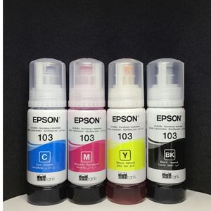 Epson 103 EcoTank Ink Series Bottle  Black(C13T00S14A)/ Cyan (C13T00S24A)/Magenta (C13T00S34A)/Yellow (C13T00S44A)