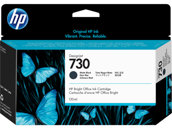 HP 730 130-ml Matte Black DesignJet Ink Cartridge (P2V65A)